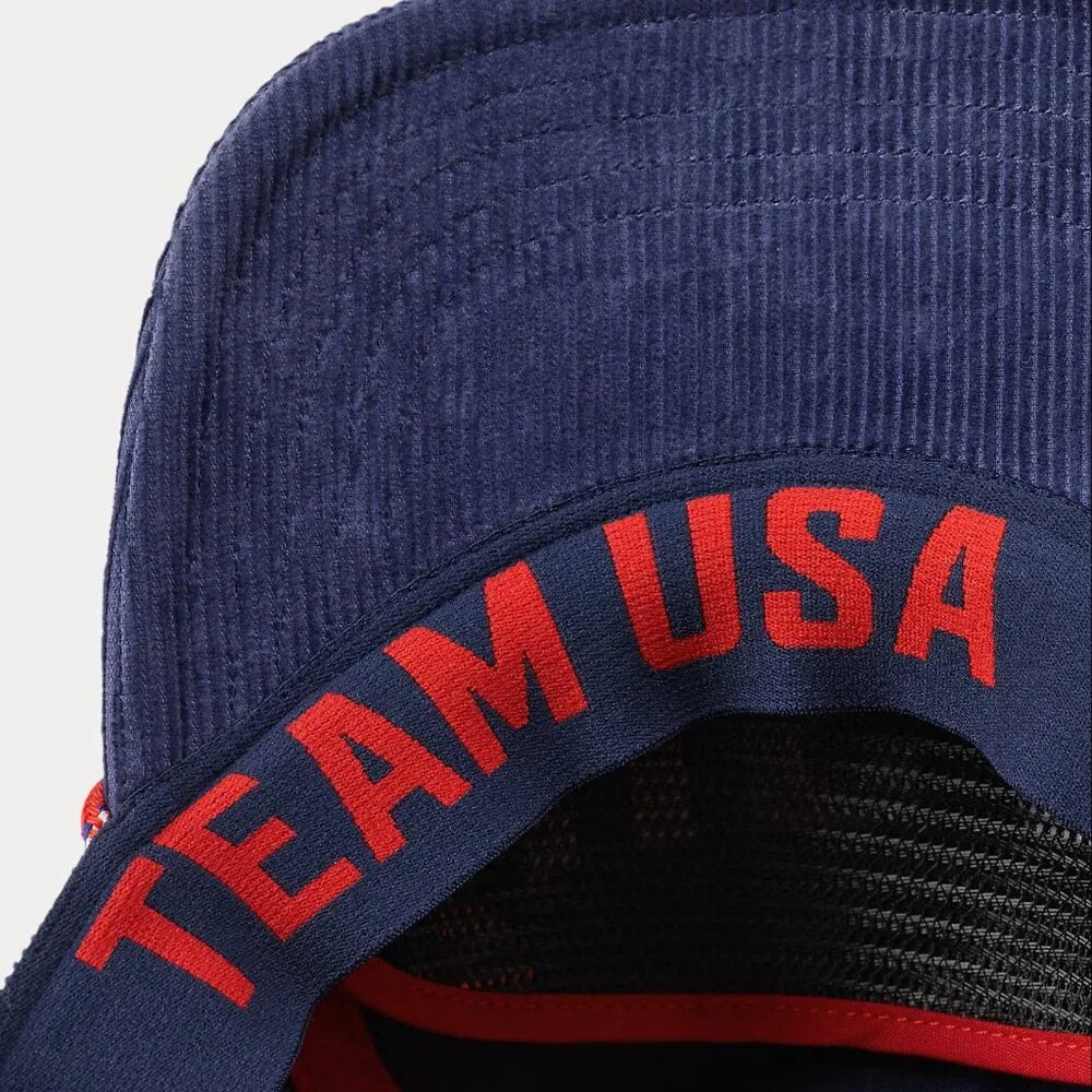 Polo Ralph Lauren Team USA 2026 Olympics Courduroy Cap Hat with Enamel Pins NWT - Picture 12 of 13